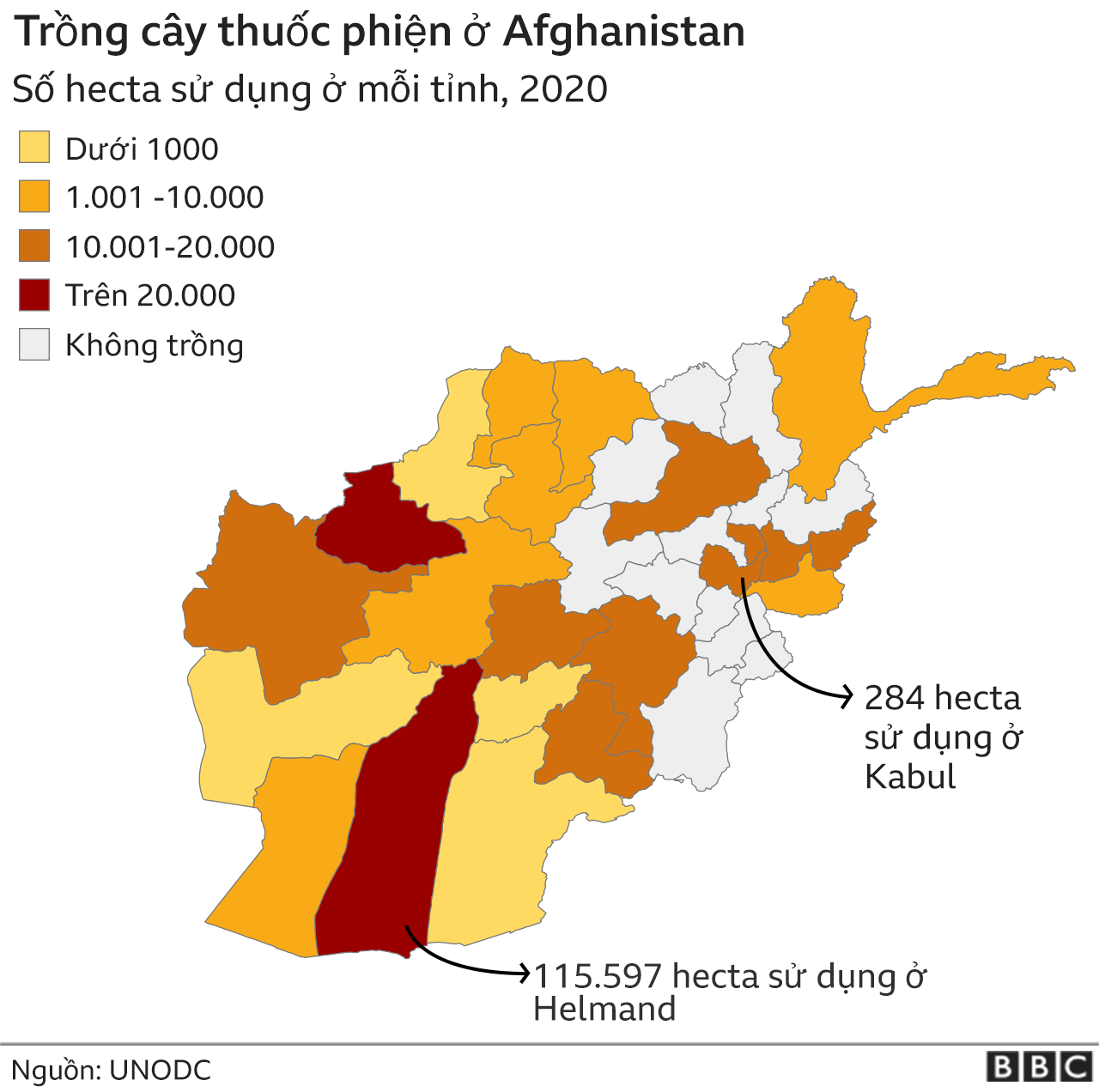 Afghanistan opium map