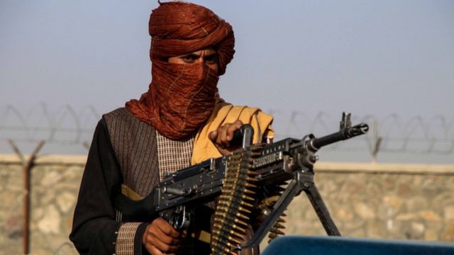 A Taliban soldier attends a rally to celebrate the withdrawal of US forces in Kandahar, Afghanistan, 01 September 2021.