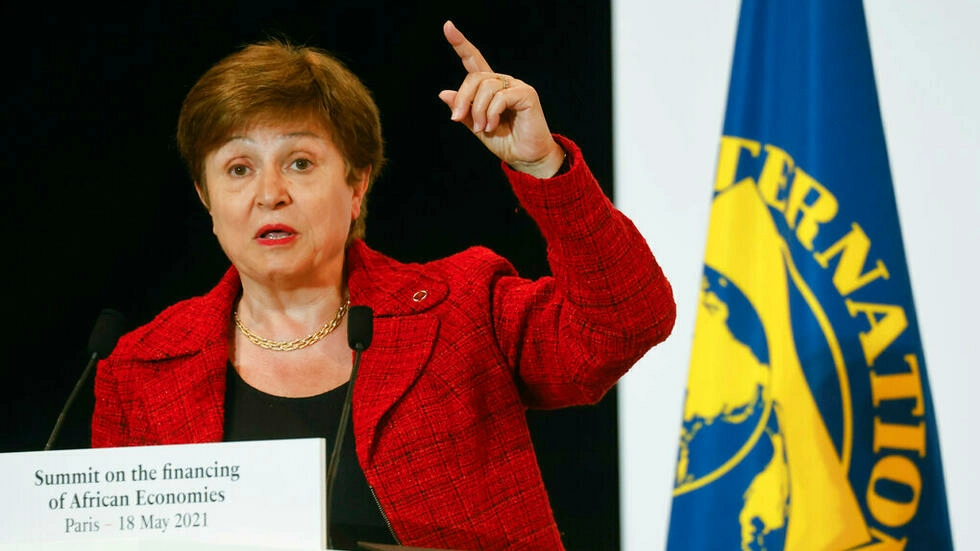 Bà Kristalina Georgieva, tổng giám đốc Quỹ Tiền Tệ Quốc Tế (FMI/IMF) phát biểu tại Hội nghị thượng đỉnh hỗ trợ các nước châu Phi, tại Paris, Pháp, ngày 18/05/2021.