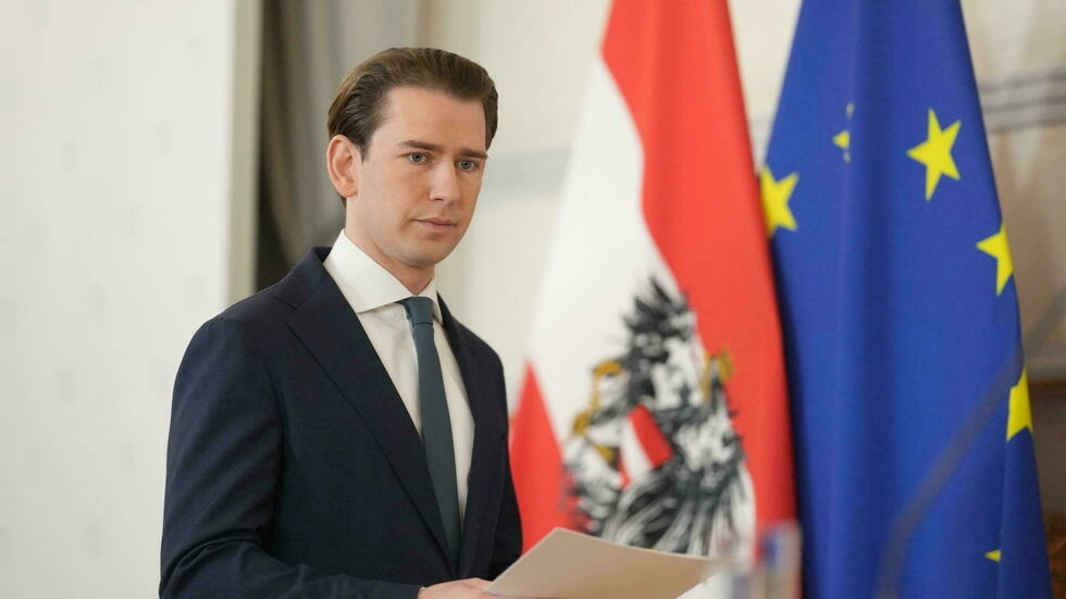 Thủ tướng Áo Sebastian Kurz, trước khi giờ họp thông báo từ nhiệm do bị điều tra nghi ngờ tham nhũng, Vienna, Áo, ngày 09/10/2021.