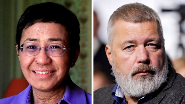 Maria Ressa và Dmitry Muratov