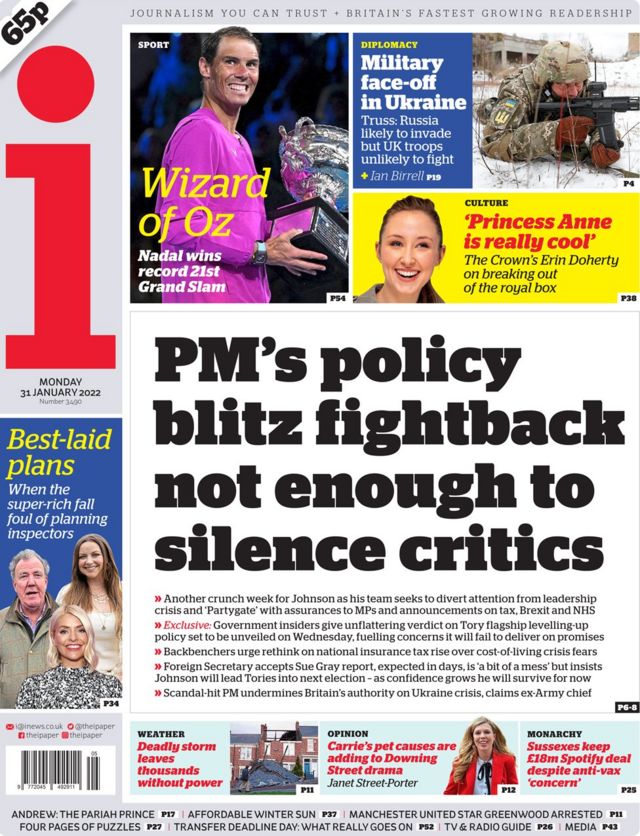 The i front page 31 January