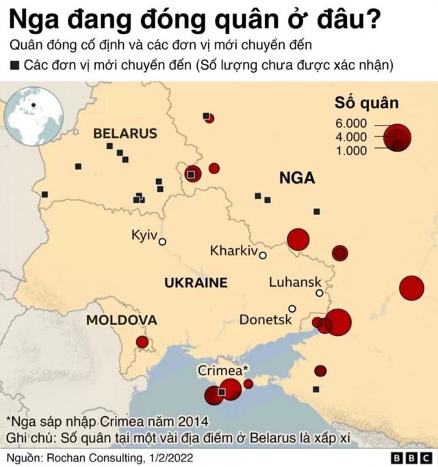 Nga đang đóng quân ở đâu