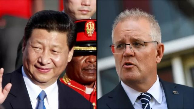 Chủ tịch Trung Quốc Tập Cận Bình và Thủ tướng Úc Scott Morrison