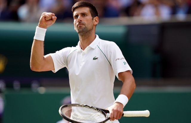 Novak Djokovic tại chung kết Wimbledon tháng 7/2021