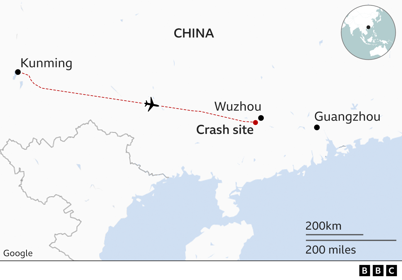 Map of flight path