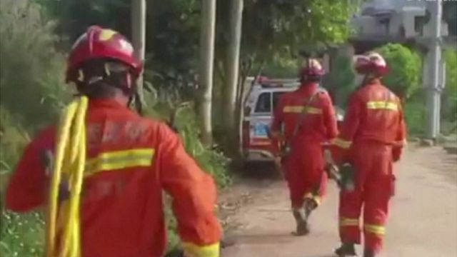 Rescuers at the site